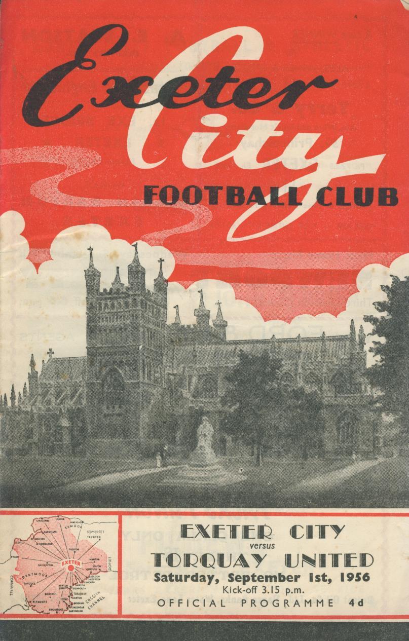 EXETER CITY V TORQUAY UNITED 1956 57 FOOTBALL PROGRAMME Football