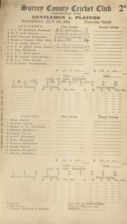 GENTLEMEN V PLAYERS 1932 CRICKET SCORECARD