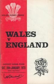 WALES V ENGLAND 1973 RUGBY PROGRAMME