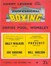 BILLY WALKER V JOE ERSKINE 1964 BOXING PROGRAMME