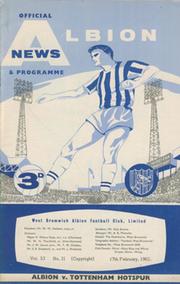 WEST BROMWICH ALBION V TOTTENHAM HOTSPUR 1961-62 (FA CUP) FOOTBALL PROGRAMME