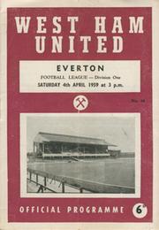 WEST HAM UNITED V EVERTON 1958-59 FOOTBALL PROGRAMME