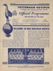 TOTTENHAM HOTSPUR V FC AUSTRIA 1953-54 FOOTBALL PROGRAMME