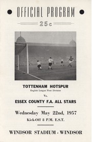 TOTTENHAM HOTSPUR V ESSEX COUNTY F.A. ALL STARS 1957 FOOTBALL PROGRAMME