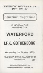 WATERFORD V IFK GOTENBORG (ECWC) 1979-80 FOOTBALL PROGRAMME