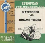 WATERFORD FC  V DINAMO TBILISI (EUROPEAN CUP WINNERS CUP - BOTH LEGS) 1973-74 FOOTBALL PROGRAMME