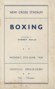 JACK LONDON V AL DELANEY 1938 (NEW CROSS) BOXING PROGRAMME