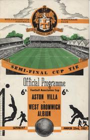 ASTON VILLA V WEST BROMWICH ALBION (FA CUP SEMI FINAL) 1956-57 FOOTBALL PROGRAMME