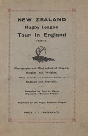 NEW ZEALAND RUGBY LEAGUE TOUR IN ENGLAND 1926-27