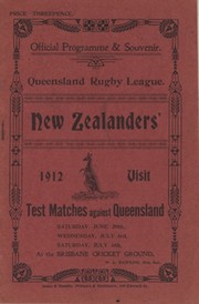 AUSTRALIA (QUEENSLAND) V NEW ZEALAND 1912 RUGBY LEAGUE PROGRAMME