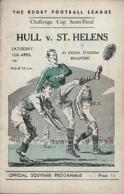 HULL V ST HELENS 1961 (CHALLENGE CUP SEMI-FINAL) RUGBY LEAGUE PROGRAMME