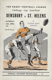 DEWSBURY V ST HELENS 1966 (CHALLENGE CUP SEMI-FINAL) RUGBY LEAGUE PROGRAMME