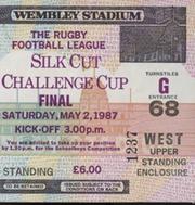 HALIFAX V ST HELENS (CHALLENGE CUP FINAL) 1986-87 RUGBY LEAGUE TICKET