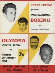 BILLY WALKER V JOE BYGRAVES 1964 BOXING PROGRAMME