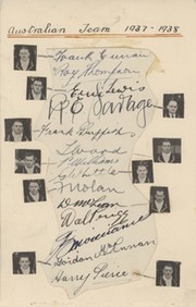 AUSTRALIA RUGBY LEAGUE TEAM 1937-38 SIGNED ALBUM PAGE