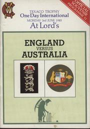 ENGLAND V AUSTRALIA 1985 TEXACO TROPHY (LORD