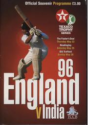 ENGLAND V INDIA 1996 TEXACO TROPHY SERIES CRICKET PROGRAMME