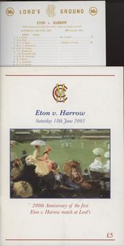 ETON V HARROW BOOKLET AND SCORECARD FOR THE ANNIVERSARY GAME AT LORD