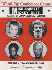 ALAN MINTER V DOUG DENNINGS 1979 BOXING PROGRAMME