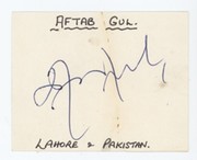 AFTAB GUL (PAKISTAN) CRICKET AUTOGRAPH