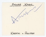 ANWAR KHAN (PAKISTAN) CRICKET AUTOGRAPH