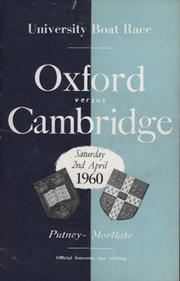 OXFORD V CAMBRIDGE UNIVERSITY BOAT RACE 1960 ROWING PROGRAMME