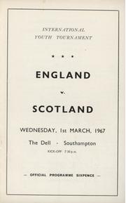 ENGLAND V SCOTLAND (YOUTH INTERNATIONAL) 1966-67 FOOTBALL PROGRAMME - THE DELL