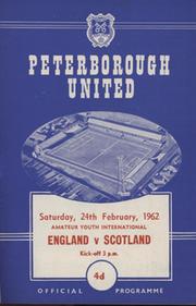 ENGLAND V SCOTLAND (YOUTH INTERNATIONAL) 1961-62 FOOTBALL PROGRAMME