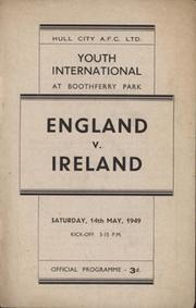 ENGLAND V IRELAND (YOUTH INTERNATIONAL) 1948-49 FOOTBALL PROGRAMME - BOOTHFERRY PARK