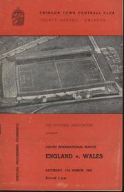 ENGLAND V WALES (YOUTH INTERNATIONAL) 1961-62 FOOTBALL PROGRAMME