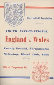 ENGLAND V WALES (YOUTH INTERNATIONAL) 1965-66 FOOTBALL PROGRAMME