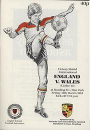 ENGLAND V WALES (U15 INTERNATIONAL) 1981-82 FOOTBALL PROGRAMME