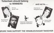 TOTTENHAM HOTSPUR - VENABLES/SUGAR TAKEOVER 1991 PROMOTIONAL CARD