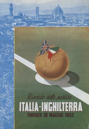 ITALY V ENGLAND 1952 FOOTBALL POSTCARD