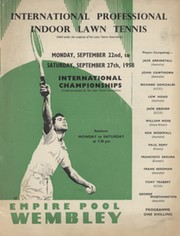 INDOOR LAWN TENNIS TOURNAMENT 1958 (WEMBLEY) PROGRAMME