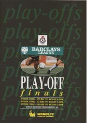 BARCLAYS LEAGUE PLAYOFFS FINALS 1990-91 FOOTBALL PROGRAMME