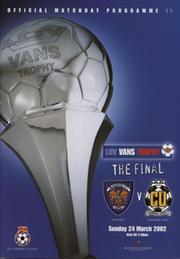 BLACKPOOL V CAMBRIDGE UNITED 2001-02 (LDV VANS TROPHY FINAL) FOOTBALL PROGRAMME