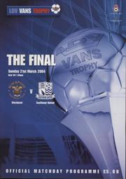 BLACKPOOL V SOUTHEND UNITED 2003-04 (LDV VANS TROPHY FINAL) FOOTBALL PROGRAMME