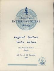 4 COUNTRIES INTERNATIONAL BOXING 1961 BOXING PROGRAMME