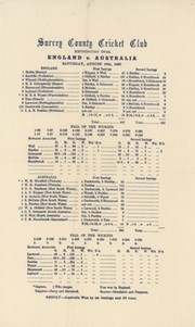 ENGLAND V AUSTRALIA 1930 (5TH TEST) CRICKET SILK SCORECARD