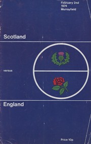 SCOTLAND V ENGLAND 1974 RUGBY PROGRAMME