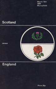 SCOTLAND V ENGLAND 1980 RUGBY PROGRAMME (ENGLAND GRAND SLAM MATCH)