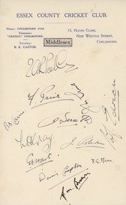 MIDDLESEX 1939 CRICKET AUTOGRAPHS