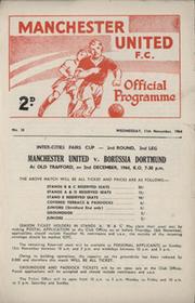 MANCHESTER UNITED YOUTH V ENGLAND YOUTH 1964-65  FOOTBALL PROGRAMME