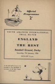 ENGLAND V THE REST (YOUTH AMATEUR INTERNATIONAL) 1955-56 FOOTBALL PROGRAMME