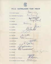 ENGLAND 1958-59 (TOUR TO AUSTRALIA) CRICKET AUTOGRAPHS