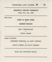 WRESTLING FLYER 1981 (RAMSGATE) - INCLUDING KUNG FU EDDIE HAMIL V SANDOR KOVACS