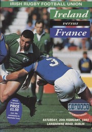 IRELAND V FRANCE 1993 RUGBY PROGRAMME