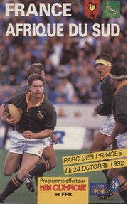 FRANCE V SOUTH AFRICA 1992 RUGBY UNION PROGRAMME