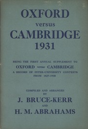 OXFORD VERSUS CAMBRIDGE 1931